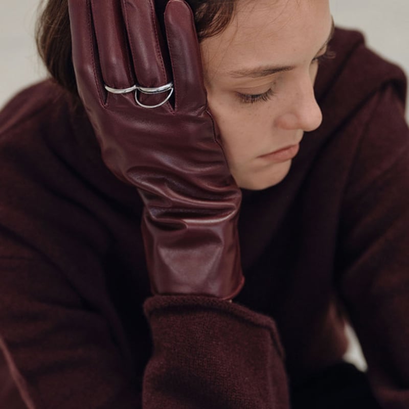 Ae LAMB SKIN GLOVES [WINE BROWN]