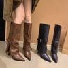European and American Pointed High-heeled Trouser Boots Female Spice Girl Skinny Martin Boots High Boots