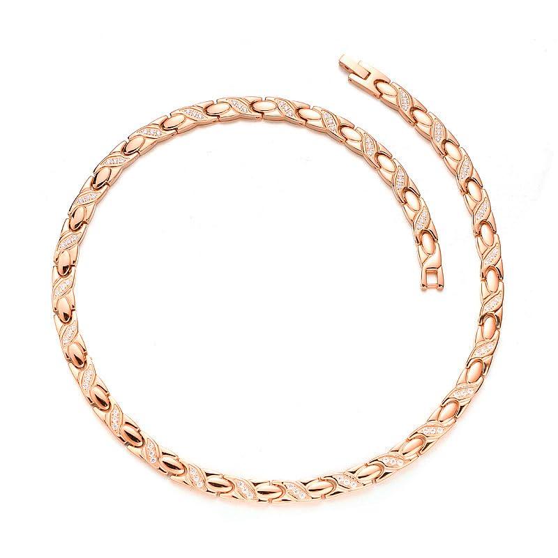 

Женское германиевое ожерелье Lobyka с титаном и гематитом цвета розового золота, подарок на день рождения для женщин, магнитный оздоровительный аксессуар, розовое золото