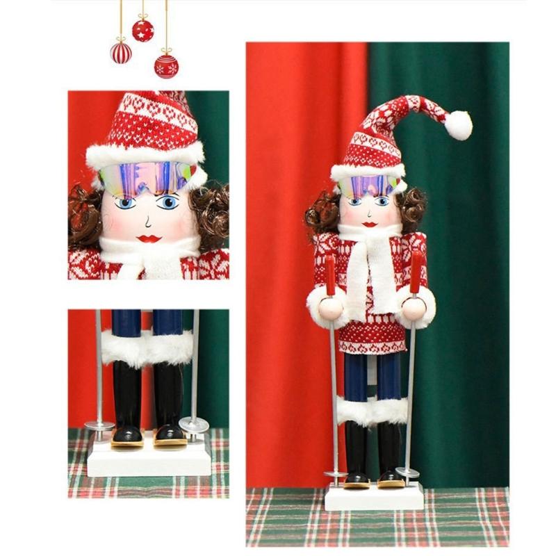 Christmas Nutcrackers Ornament Small Wooden Soldier Christmas Decorations Nutcrackers Figure Ornament for Table Shelf