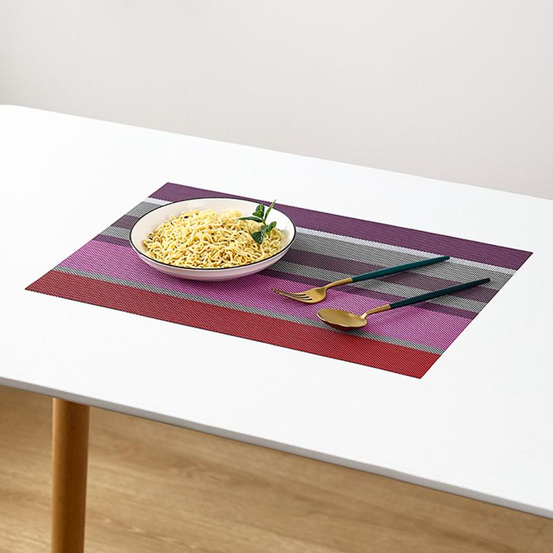 45x30cm PVC prostírání pruhované protiskluzové vodotěsné podložka na stůl kuchyňský jídelní stůl podložky na talíře podložky pod misky domácí dekorace