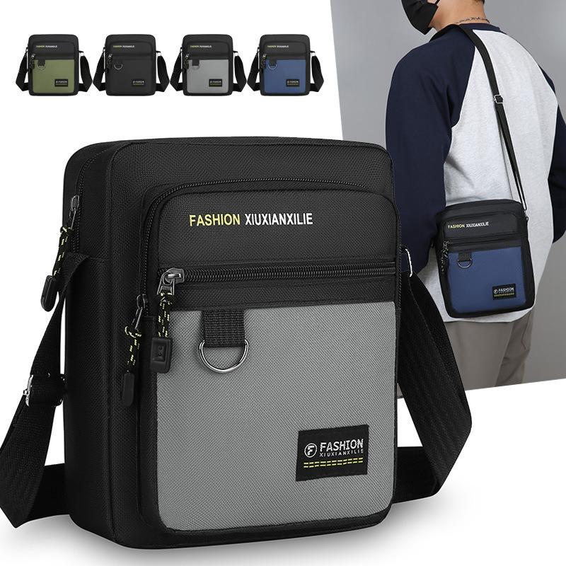 Men's messenger bag new multi-functional nylon fashion cloth business shoulder bag trendy cool versatile men's bag