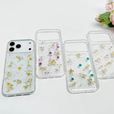 Real Flower Glue Phone Case for IPhone17promax Glitter for Apple 16pro Japanese Ins Small Fresh 15
