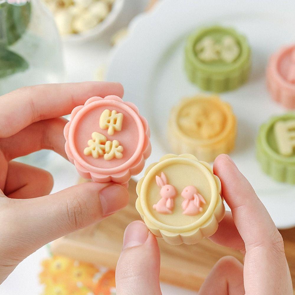 Flower Shaped Mooncake Molds Rabbit Pattern Mooncake Stamp Household   Baby Complementary Food