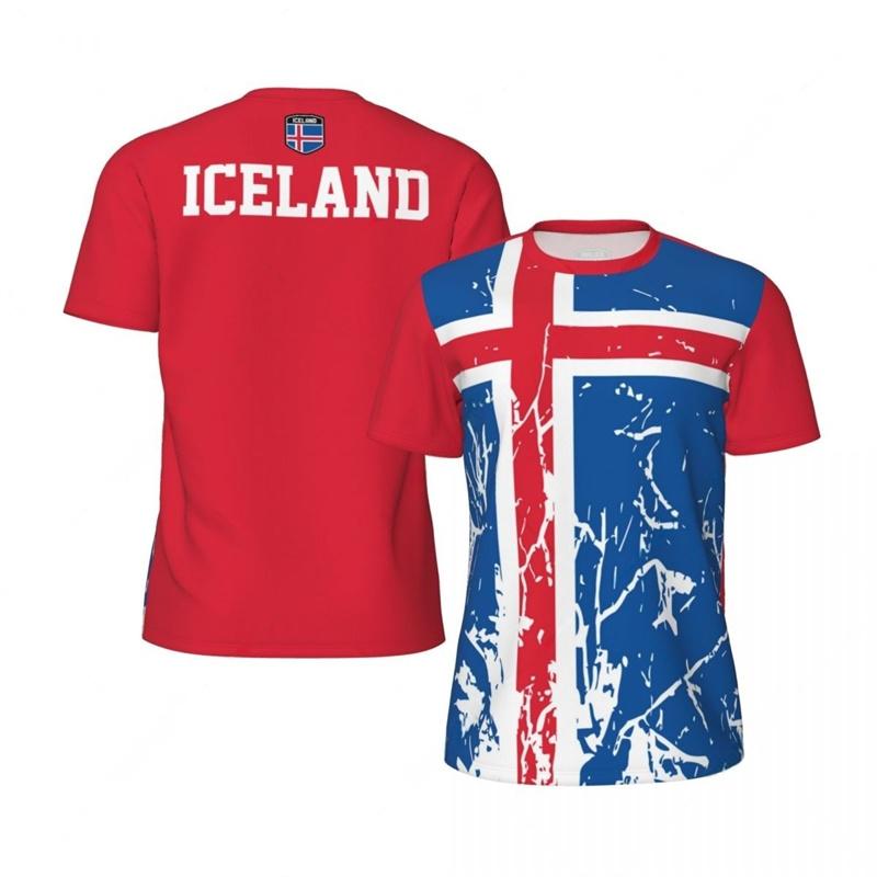 

Fashion Iceland T-shirt For Men Clothes Loose Short Sleeve Summer Sports Fitness Tee Shirt Cool 3D Printed Football T Shirts XXS