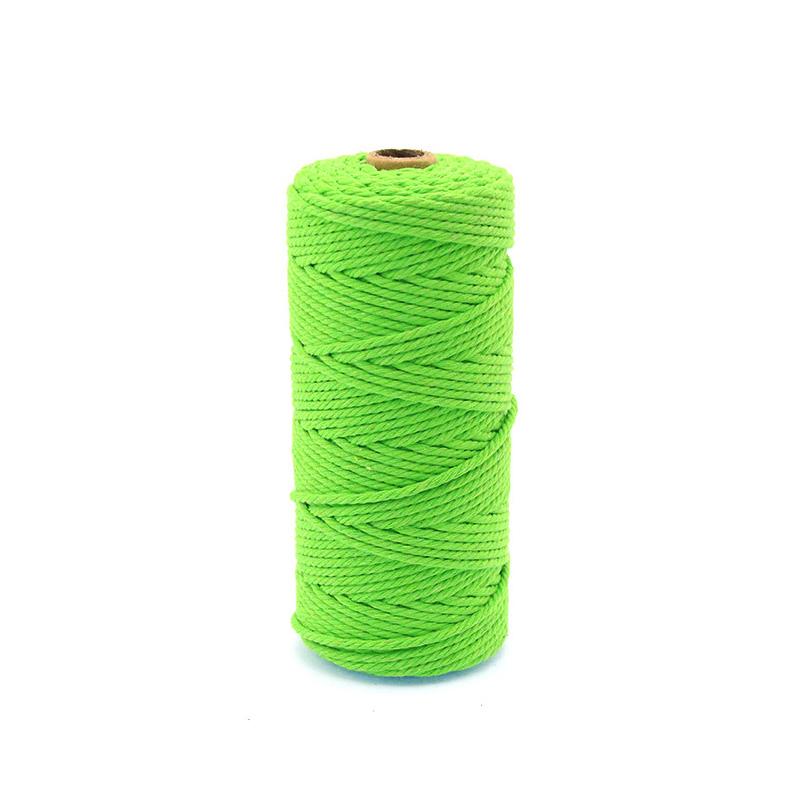100M/Rouleau Fourniture Décoration Maison Corde Coton Macramé Colorée Tricotée à la Main 3mm Projets DIY Emballage Cadeau Naturel