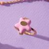 Pink Gold Color Pendant Choker Zinc Zinc Alloy Pentagram Heart Ring  Birthday Gift