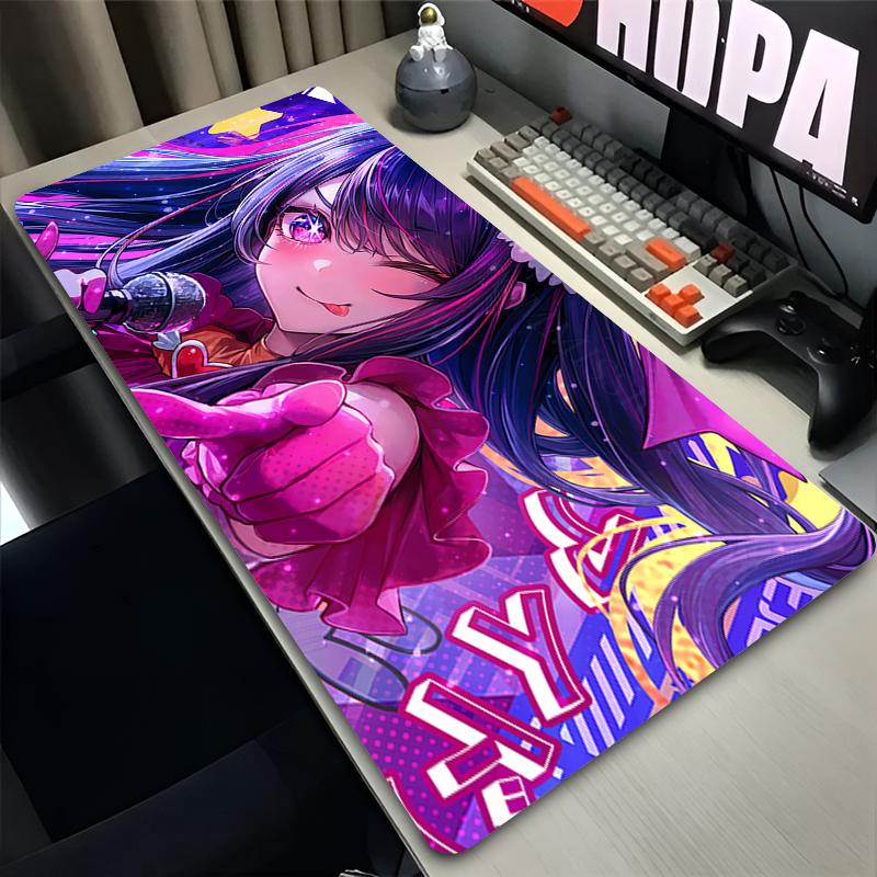 Colorful Anime Mouse Pad O-oshi no Ko E-sports Gamer Desk Mat kawaii carpet Laptop Game Accessories Large Mousepad For Best Gift