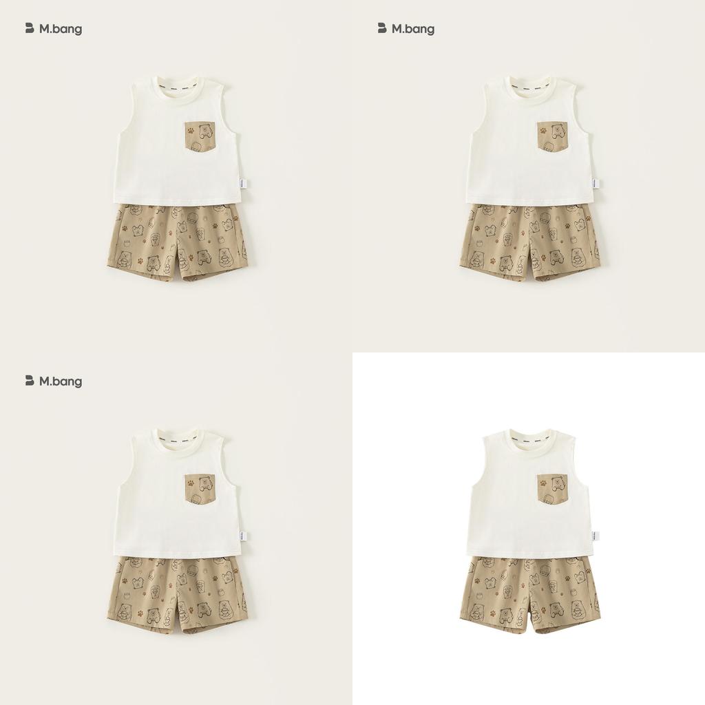 Cartoon Kids Summer Vest And Shorts Set With Cotton Fabric For Ages 3 To 8