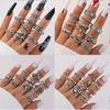 European and American Punk Dark Butterfly Skull Cut-out Face Ring Multi-piece Set Personality Trend Distressed Ring Set