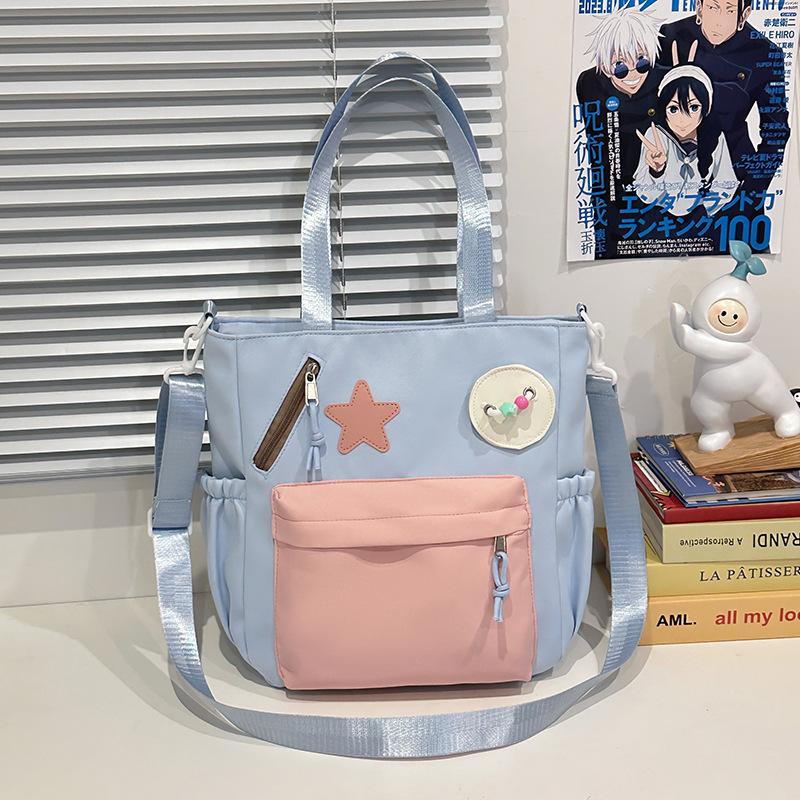 Japanese new cute student tote bag crossbody high school student large-capacity leisure class bag