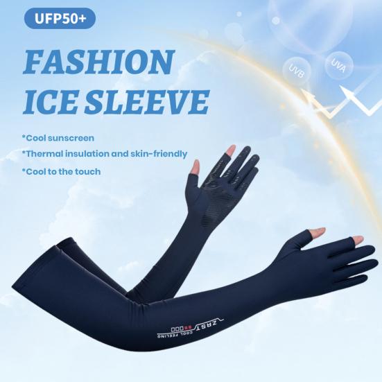1 Pair UV-proof Sun Protection Arm Sleeves Breathable Moisture-Wicking Super Soft Elastic Cooling Compression Arm Sleeves Summer Gloves