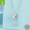 Love Bow Diy Bracelet Positioning Buckle, Romantic Girl Heart S925 Sterling Silver Beaded Accessories
