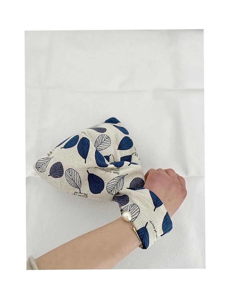 Canvas Wristlet Tote Handbag - Cotton Linen Clutch and Phone Pouch in Japanese Style