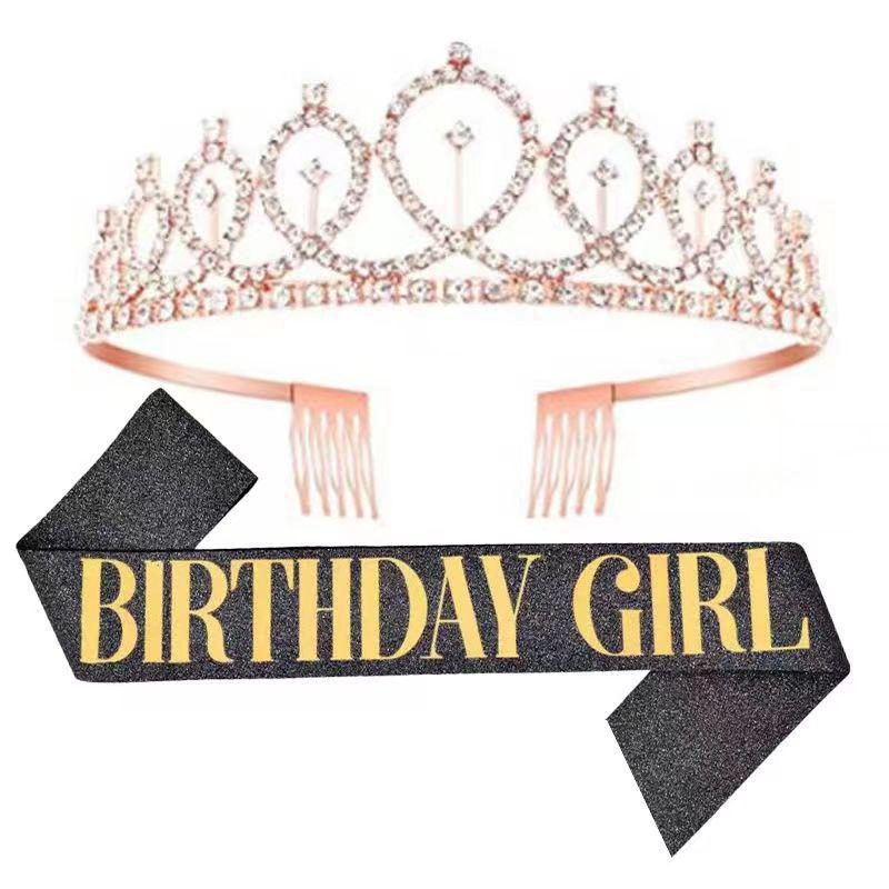 European and American Birthday Crown Headband Hairpin - "Happy Birthday"