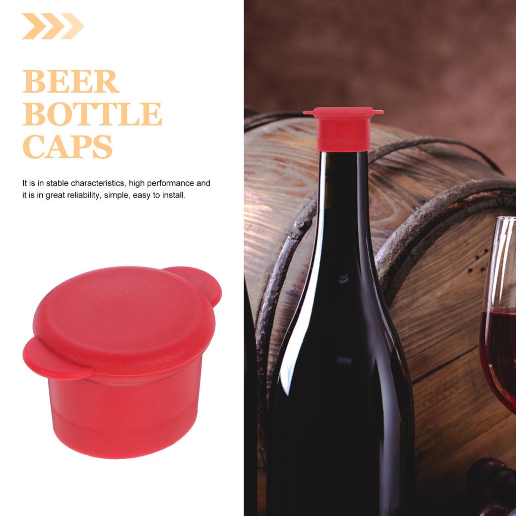 Flaschenverschluss Silikon Frischhaltekappe Getränke Schraubverschluss Dichtung für Deckel Rote Stopfen