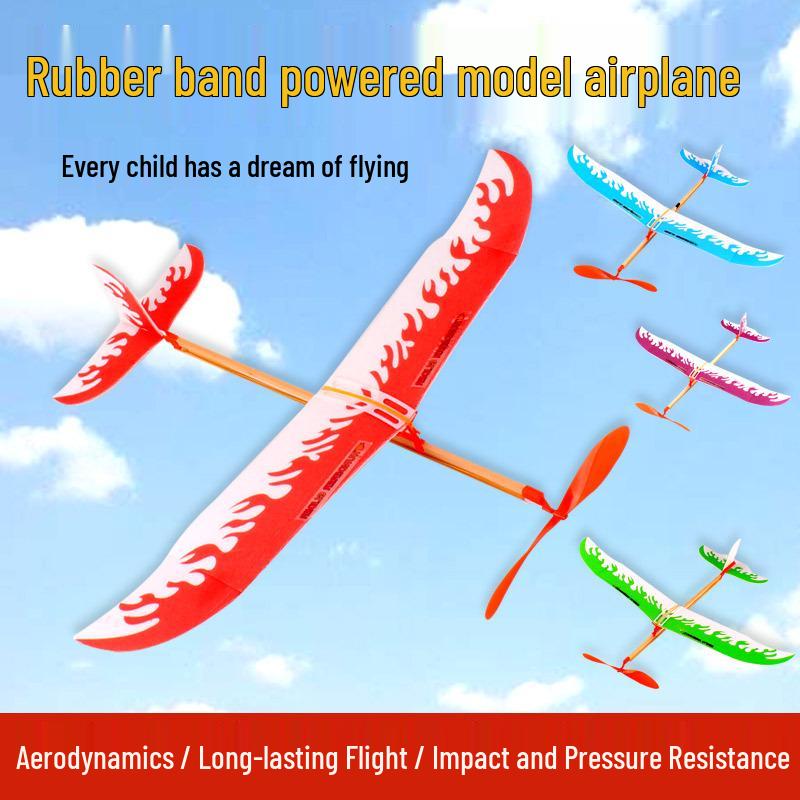 Thunderbird Rubber Band Powered Biplane Model Airplane