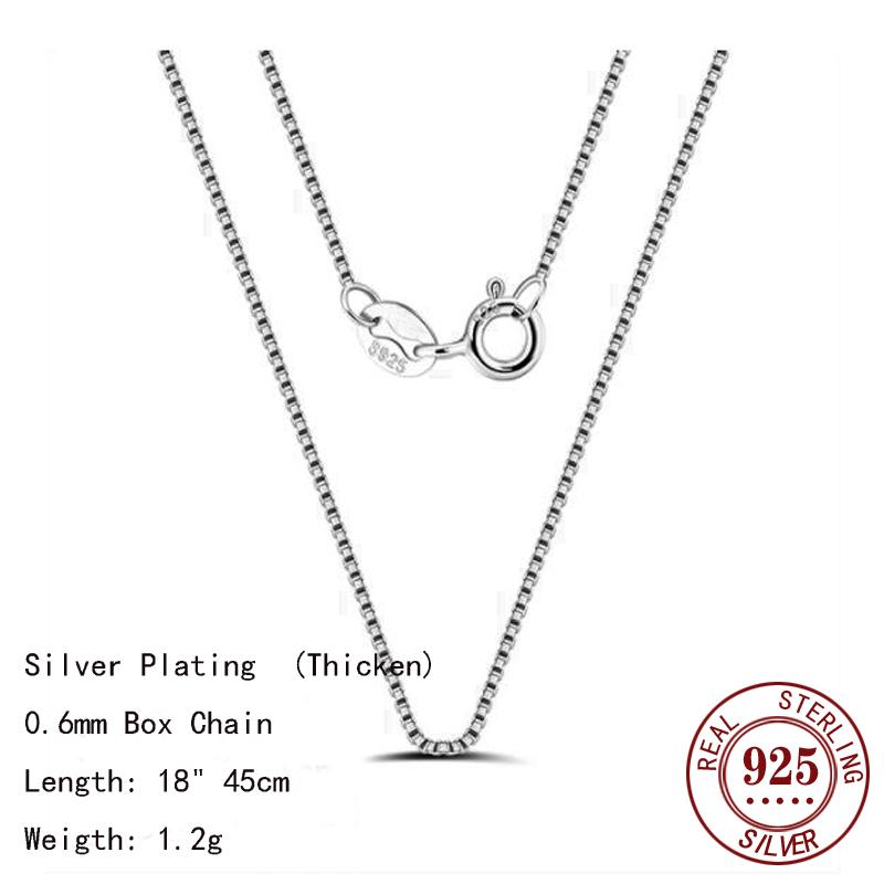 

SOMILIA Silver 925 Necklace Box Chain choker jewelry 18K gold necklace Neck for Women DIY initial necklace