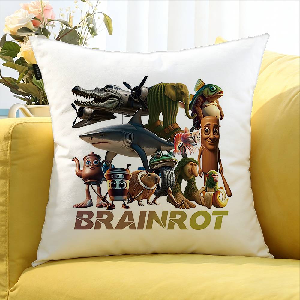 Tung Tung Tung Sahur World Various Sizes Square Pillow Case For Car Home Bedchamber Decor