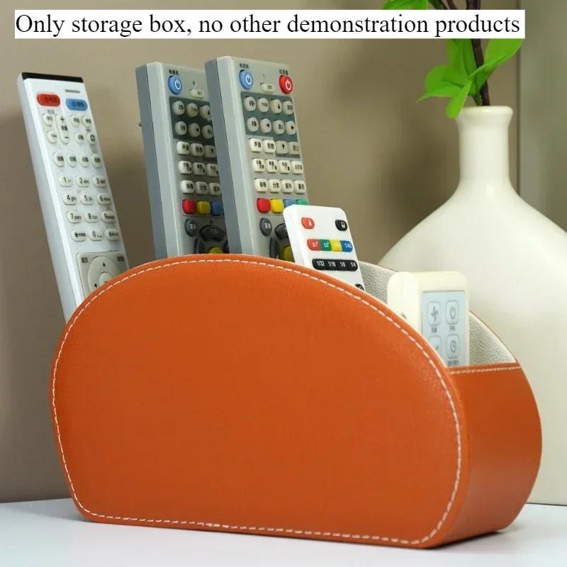 1PC Multifunctional 5 Grid Desktop PU Leather Organizer Remote Control Storage Box Cosmetics Makeup Brush Holder Sundries Stand