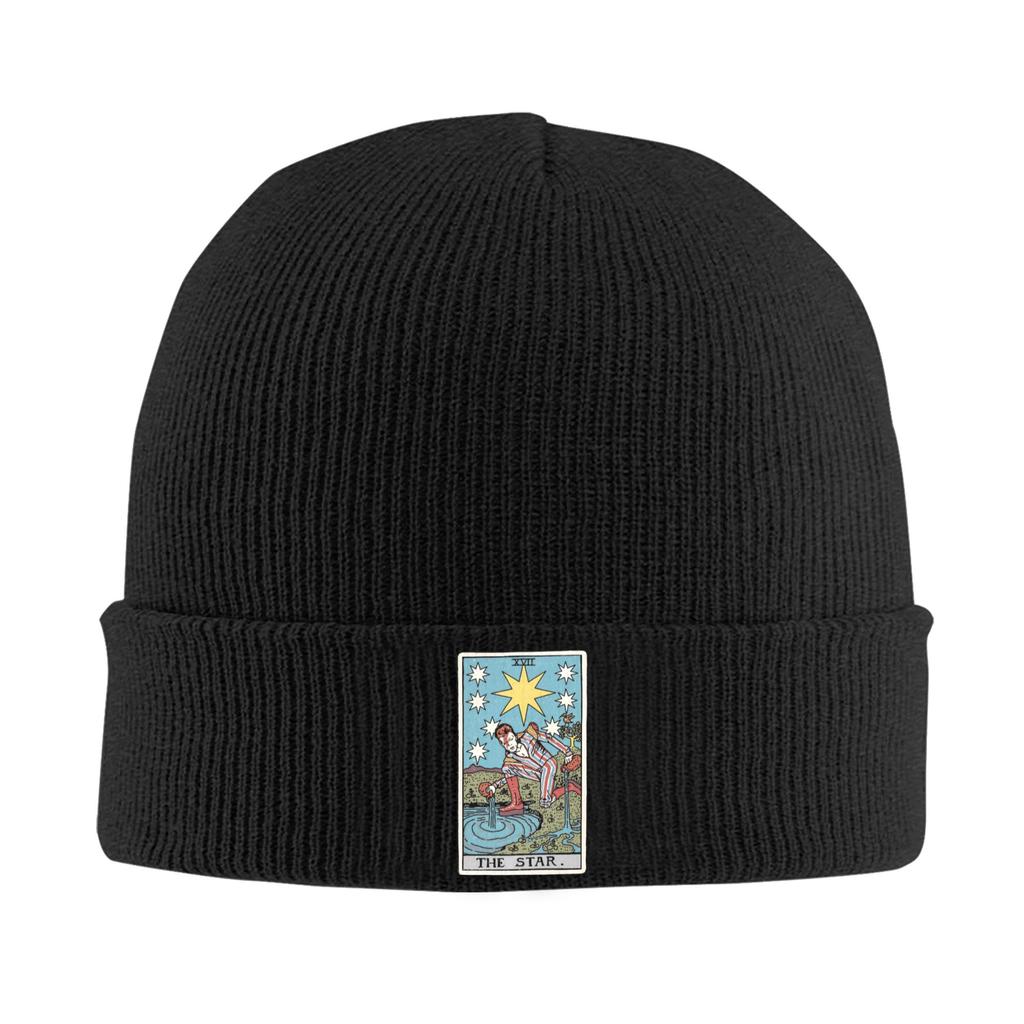 Blackstar Rock Tarot Hats Autumn Winter Beanies Fashion Davids Bowies Cap Female Male Acrylic Skullcap