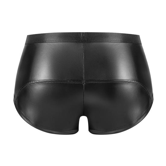 Homens sexy duplo zíper roupa interior elástico mid-rise quente shorts bulge bolsa shorts calcinha suave fosco fino ajuste clubwear roupa interior