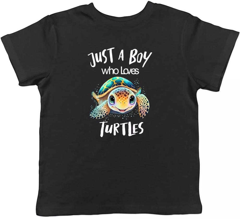 Turtle T-Shirt Boys who Loves Turtles Lover Gift Short Sleeve T-Shirt Unisex T-Shirt S