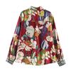 European and American Style, New Women's Clothing, Foreign Style, Flower Printing Silk Satin Texture Shirt 2355112
