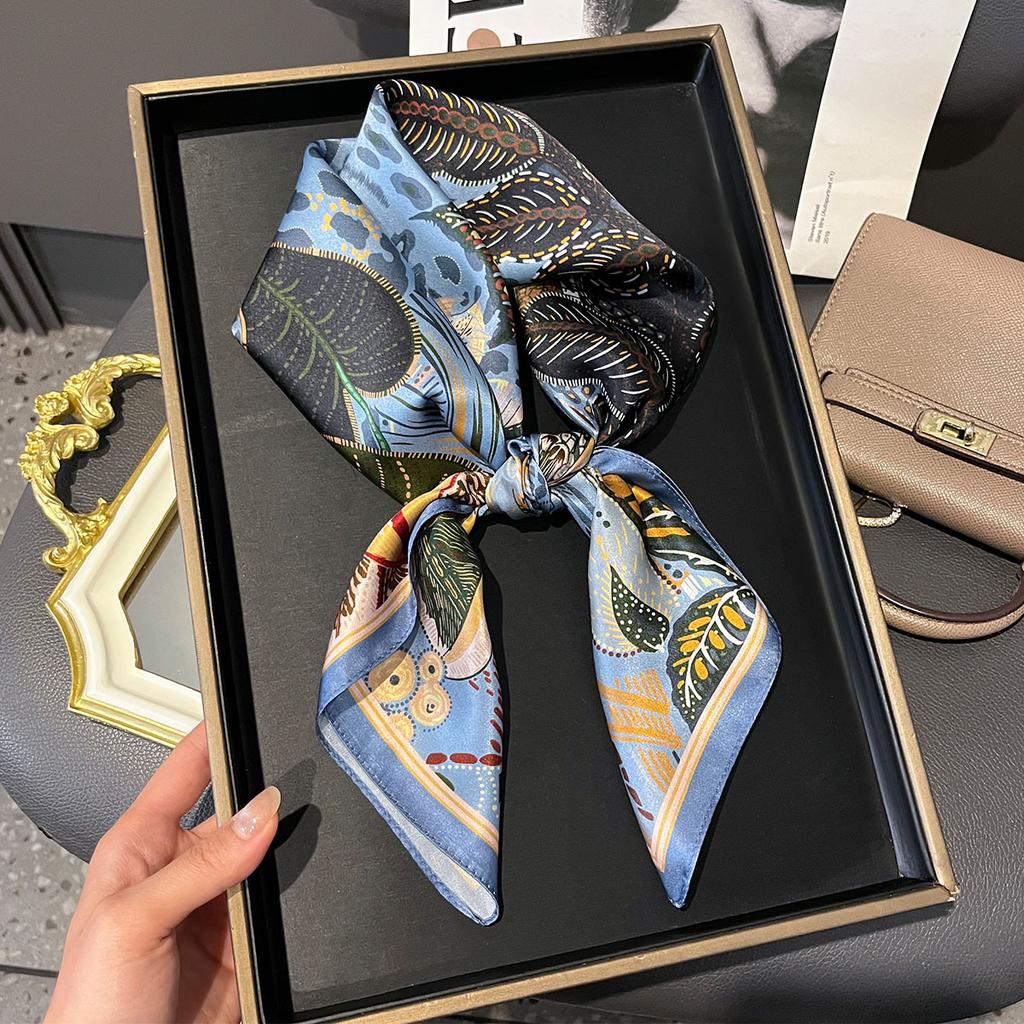 100% Pure Silk Scarf Women Hairband Foulard Square Female Headkerchief Mulberry Luxury Print Shawl Wraps Hijab Bandana Scarves