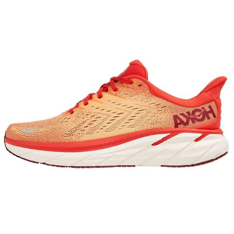 Hoka One One Clifton 8 Men s Low-top Road Running Shoes Shock Absorbing Fiery Orange 1119393-FBOR 44.5