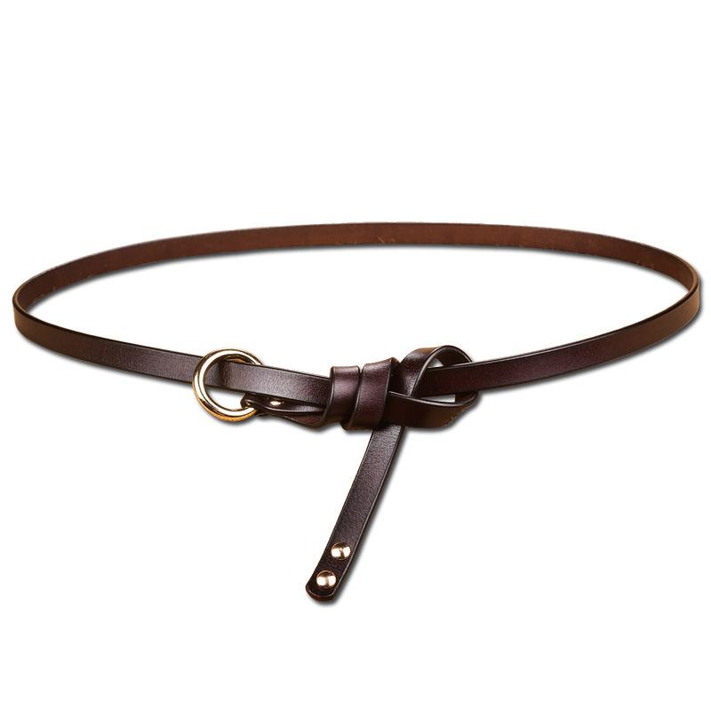 Cowhide Belt Women'S Leather Decorative Dress Fine Simple Casual With Sweater Knotted Women'S Belt