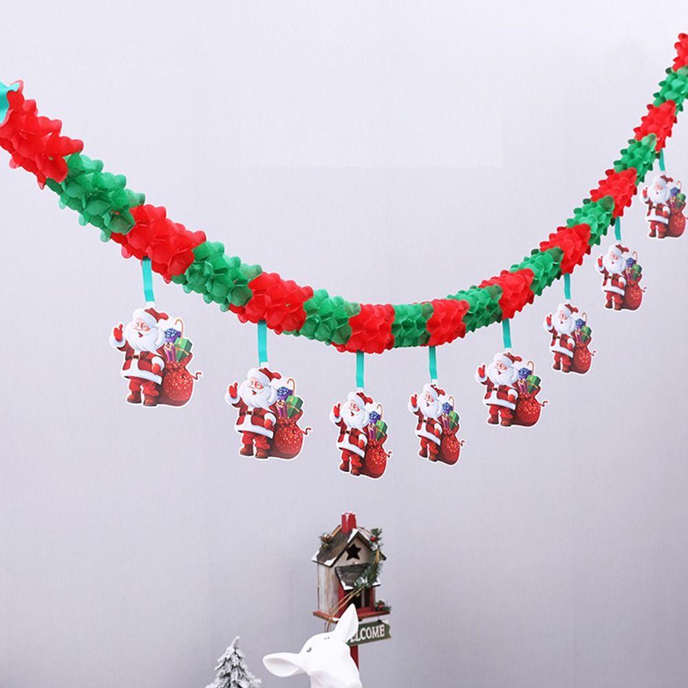 Creative 3 Meters Santa Claus Banner Cartoon Santa Claus Christmas Tree Garland Cute Happy New Year Christmas Decor