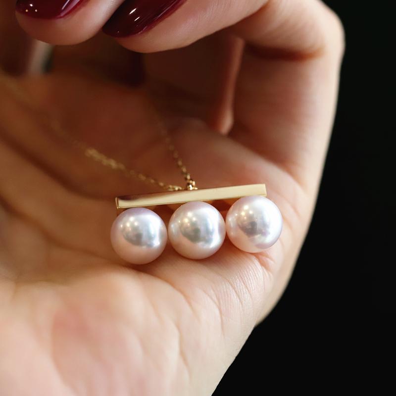 925 Silver Chain With 18k Gold Balance Bar Faux Pearl Necklace Runway T Show Party Designer Gown Top Ins Japan Korean Trendy