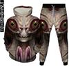 Hoodie+Trousers 2Pc Set Sportwear Horror Animal Snake 3D Print Men Women Hollween Clothing Tracksuit Casual Suit Plus Size S-6XL