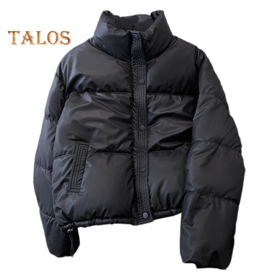 

Зимнее пуховое пальто с утолщенной подкладкой, воротником-стойкой, карманами, однобортное, ветрозащитное, с длинными рукавами, сохраняющее тепло, теплая повседневная верхняя одежда, хлопковая куртка L чёрный