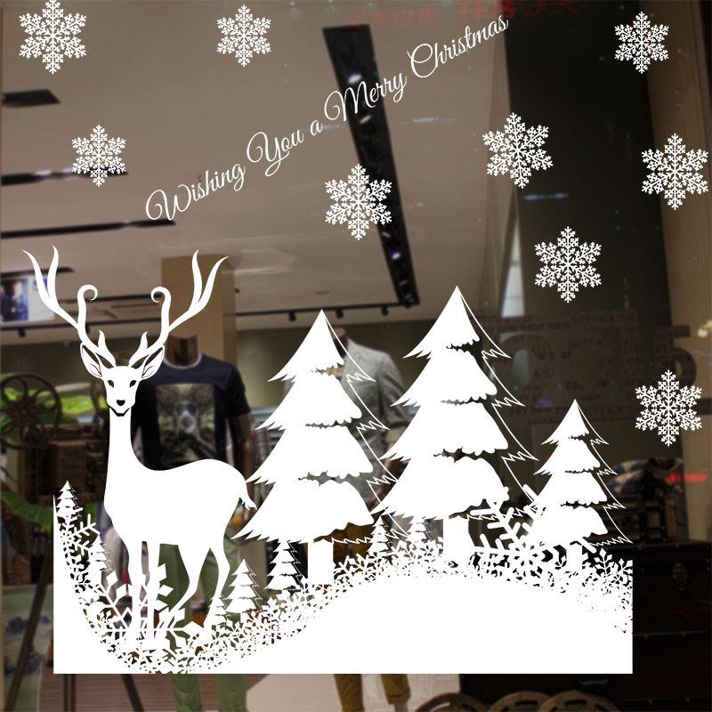 72x54CM White Christmas Static Cling Window Decal