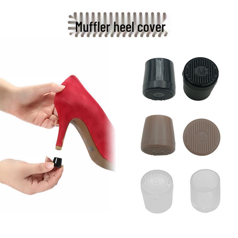 

ПВХ Противоскользящие Защитники Каблуков-Шпилек - Бесшумные Накладки на Круглый Носок Black-M