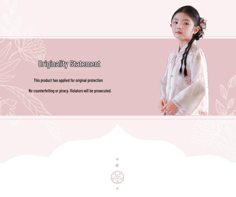 Spring 2026 New Chinese Style Girls' Hanfu: Tang Suit National Style Little Girl Daily Wear Set