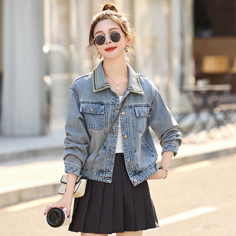 In Stock: Spring 2025 Women's Loose Denim Jacket - Versatile Casual Outerwear (MZ133)