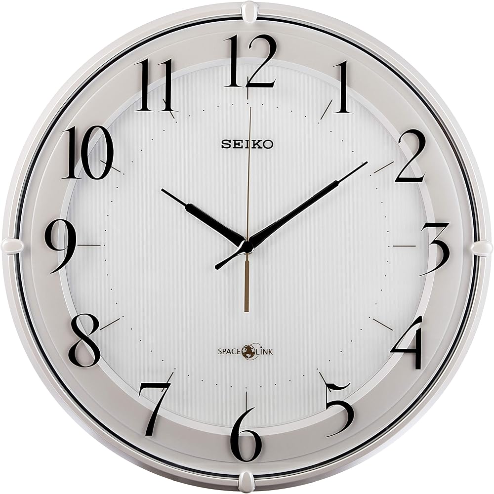 Seiko Clock Wall Clock Satellite Radio Wave Analog SPACE LINK Space Link White Pearl GP216W SEIKO
