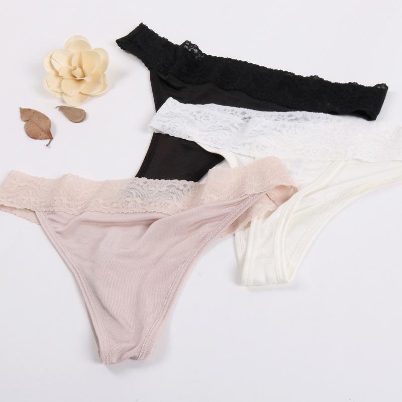 Tang Damen Maulbeerseide G-String: Sexy, Nahtlos, Hüfttief, Transparente T-Pants.