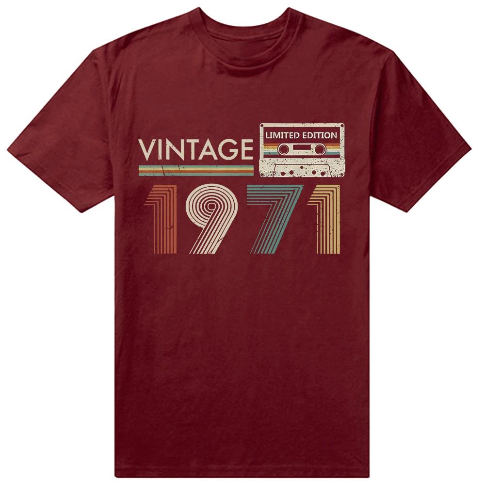 Vintage 1971 Begränsad Upplaga 54-årspresent Musik Kassett T-shirts Grafisk Streetwear Kortärmad Födelsedagspresenter T-shirt Herr