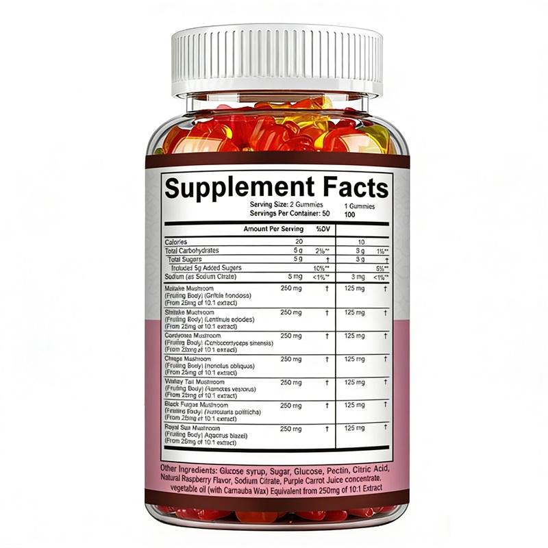Mit Pilzen angereicherte Gummibärchen, die Extract von Hericium erinaceus enthalten, unterstützen das Immunsystem und sind sowohl für Männer als auch für Frauen geeignet.
