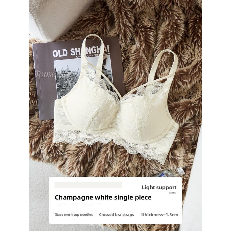 Lady Summer New Style Beauty Bosom Thin Belt Sexy Lace Small Bosom Gathers Underwear