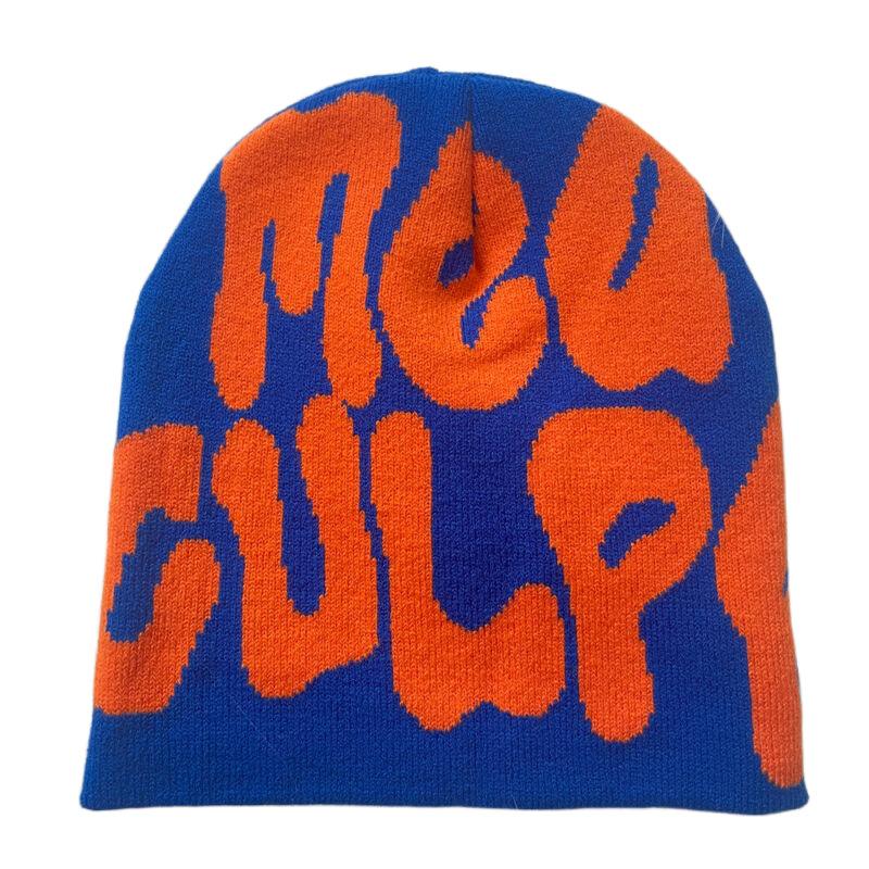 Hot Sell Customized  Adult Fashion Printing Soft Winter Hat Knitted With Letters for Men and Women