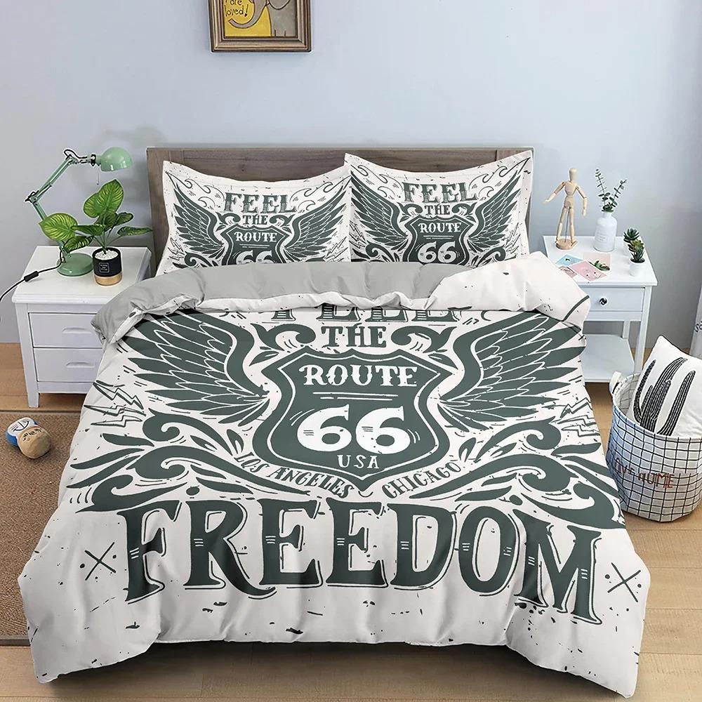 

Luxury Route 66 Printed duvet set full Size Quilt Bed soft warm Cover Duvet Cover PillowCase Sets Adult Baby Children bedding ki 135x200cm