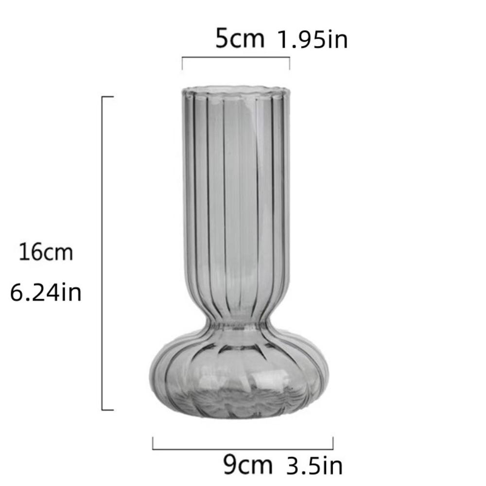 Nordic Creative Striped Colorful Vase Fashion Retro Glass Vase Decoration Ornament Hydroponic Vase for Home Office Decoration