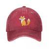 Berretto da Baseball Nero con Volpe Nuovo Berretto da Baseball in Cotone Lavato Vintage Cappelli da Sole per Genitori e Bambini