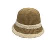 Fashion Plush Edge Knitted Warm Bucket Hat Women's Autumn and Winter Literary and Artistic Style Straight Bucket Hat