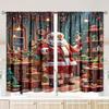 2PCS- Christmas Santa Claus Christmas Tree Pattern Printed Curtains   Christmas Decorations   Home Decorations   Room Decorations